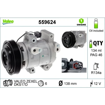 Afbeelding van Compressor, airconditioning VALEO 559624