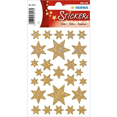 Afbeelding van 10x Herma Stickers ster 6 puntig, oud irisfolie glanzend