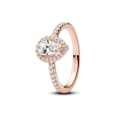Afbeelding van Pandora 182835C01 Ring Sparkling Pear Halo zilver zirconia