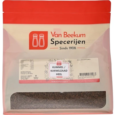 Afbeelding van Van Beekum Specerijen Kummel / Karwijzaad Heel 1 kilo (hersluitbare stazak)