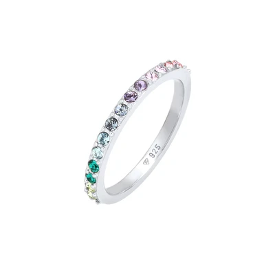 Afbeelding van Elli Classic Crystal Ring, Dames, Maat: 54, Silber
