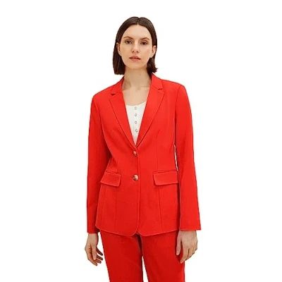 Afbeelding van TOM Tailor Farbiger Blazer, Dames, Maat: 34, Fever red
