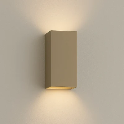 Afbeelding van Searchlight Square Wandlamp 6,7 X 15,5 Cm Beige