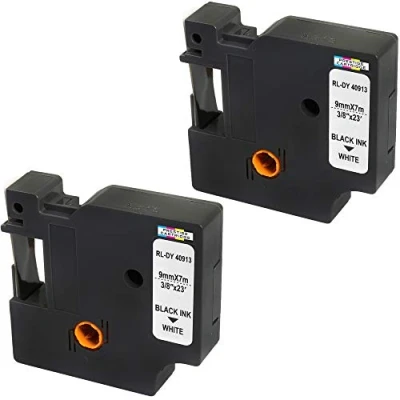 Afbeelding van Prestige Cartridge 2 x Compatibel 40913 S0720680 Zwart op Wit Tape Cassettes voor LabelManager LM 160 210D 280 360D 500TS PnP MobileLabeler LabelPoint LabelWriter LW 400 450 Duo (9mm 7m)