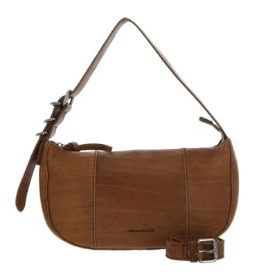 Afbeelding van FREDsBRUDER Leren Schoudertas Ride Easy Round Shoulderbag Caramel Bruine