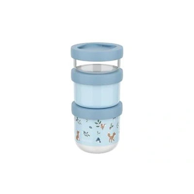 Afbeelding van Mepal Mio snackbox stack 3 delig Little Dutch 100 + 175 275 ml Stapel zo veel als je nodig hebt Magnetron en vaatwasmachinebestendig Forest Friends