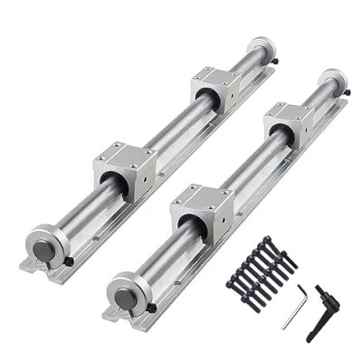 Afbeelding van CNCYEAH 2 stuks lineaire geleiding SBR16 1200 mm geleiderail + 4 SBR16UU lagerblokken 16 aanslagbeveiligingsring voor 3D printers en CNC machines