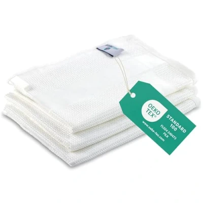 Afbeelding van ELEXACLEAN Theedoeken microvezel (set van 3, 68x42 cm, wit) absorberend, wasbaar tot 60 C, theedoeken, handdoeken keuken modern