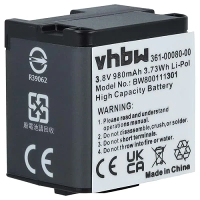Afbeelding van VHBW Camera accu compatibel met Garmin VIRB X, X Compact en XE / 980 mAh