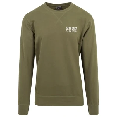Afbeelding van Mister Tee CASH ONLY Crewneck Sweater, Heren, Maat: Medium, Olive
