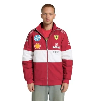 Afbeelding van Puma Scuderia Ferrari 2025 TEAM Racing Jas, Heren, Maat: XL, Dark cherry