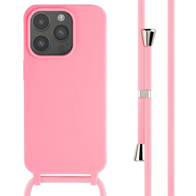 Afbeelding van Apple iPhone 15 Pro Hoesje Siliconen en TPU (zacht) iMoshion Softcase/Koordhoesje/Backcover Roze Telefoonhoesje