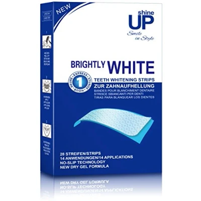 Afbeelding van ShineUP Tandenbleekstrips, Bleekstrips voor het witter maken van tanden, Tandenbleker zonder peroxide en gevoeligheid de 28 Witte Strips uitglijden