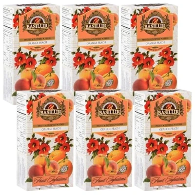 Afbeelding van BASILUR Fruit Infusions Vruchtenthee zonder cafeïne met sinaasappel , perzik en citroenaroma 25x2g