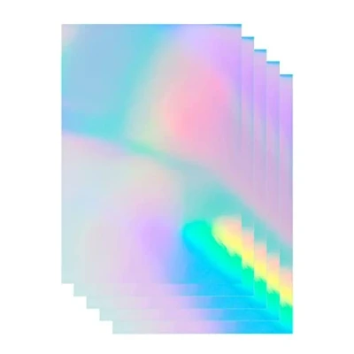 Afbeelding van 20 vellen holografisch zelfklevend vinylpapier DIN A4 (21 x 30 cm) sneldrogend waterdicht voor inkjet /laserprinter
