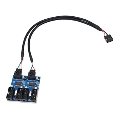 Afbeelding van WANGCL 9pin USB 2.0 Header Splitter 1 naar 4 Extension Hub Adapter Port Multiplier