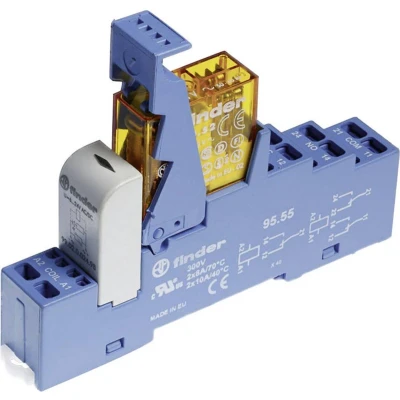 Afbeelding van Finder 48.72.8.230.0060 Relaismodule Nominale spanning: 230 V/AC Schakelstroom (max.): 8 A 2x wisselcontact 1 stuk(s)