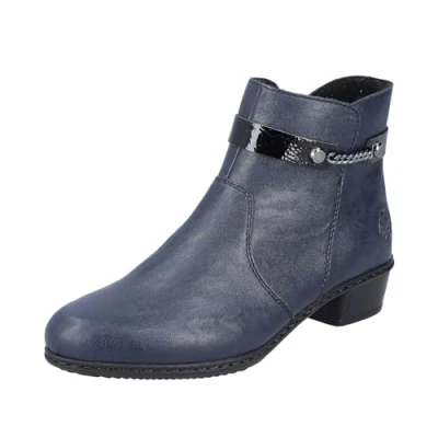 Afbeelding van Rieker Y0783 Klassieke enkellaarsjes voor dames, blauw, 36 EU