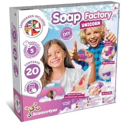 Afbeelding van Science4you Eenhoorn Lab Zeep Maak Kit voor Kinderen, Je Eigen Met Speelgoed Binnenin, Glow In The Dark Knutsel Kits Meisjes &amp; Jongens van 6 7 8 9+