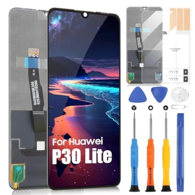 Afbeelding van LCD scherm voor Huawei P30 Lite/Nova 4E MAR L01A L21A LX1A display, touch digitizer glas, montage met reparatieset