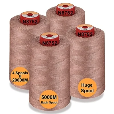 Afbeelding van New brothread 28 Opties 4 Grote Kegels van 5000m polyester naaigaren voor alle doeleinden 40S/2 (Tex27) naaien, quilten, patchwork, serger en overlock Antique