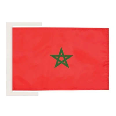Afbeelding van Marokko Vlag 45x30 cm koorden Marokkaanse SMALL vlaggen 30 x 45 Banier 18x12 in Hoogwaardige kwaliteit AZ FLAG