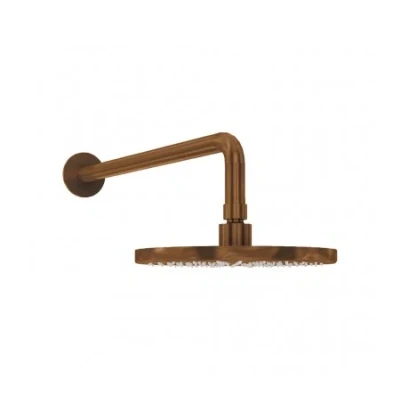 Afbeelding van Waterevolution Flow hoofddouche 200mm met muuraansluiting Geborsteld Koper T1641CPE
