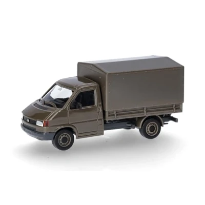 Afbeelding van herpa Volkswagen 700832 Modelauto (VW) T4 Pritsche Heereslogistic Centre (Oostenrijk/Wels), miniatuur op schaal 1:87, verzamelstuk, Made in Germany, model van kunststof