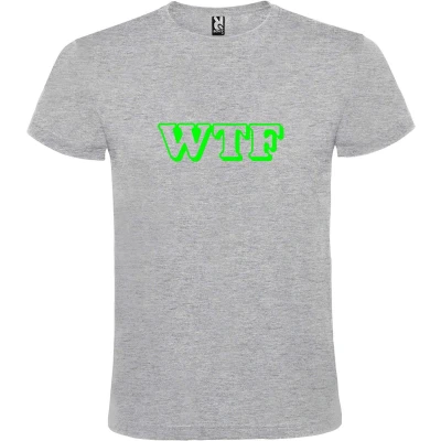 Afbeelding van Grijs T shirt ‘WTF’ Groen maat 4XL