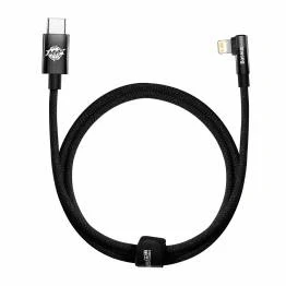 Afbeelding van Baseus MVP stevig USB C naar Lightning kabel met hoek 1m Zwart