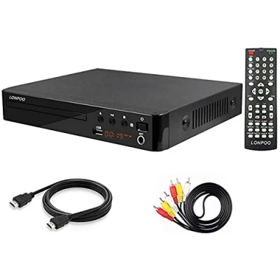 Afbeelding van LP 099 dvd speler voor tv, regionvrije cd met HDMI aansluiting (1080p upscaling), AV output, USB input, alle regio&#039;s gratis geïntegreerd PAL NTSC systeem (LP 099)