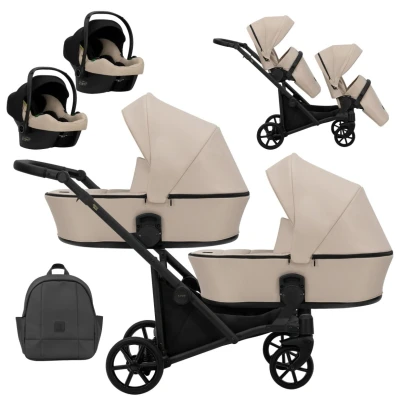 Afbeelding van Kunert Brav Cream Tandem Duowagen Incl. 2 Autostoelen BD 06