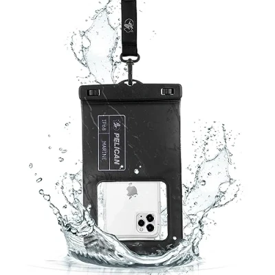 Afbeelding van Pelican Marine IP68 waterdicht telefoonhoesje/hoesje (XL maat) drijvend telefoonhoesje voor iPhone 14 Pro Max/ 13 Max/12 Max/11/S23 Ultra/Pixel 7 Afneembare Lanyard Zwart