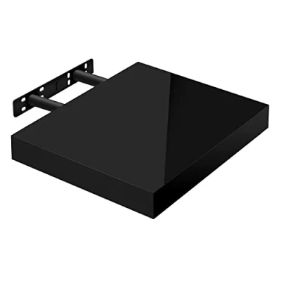 Afbeelding van WOLTU Muurplank Volato, RG9489sz, wandboard, vrij zwevend, zwevende plank, hout, hoogglanzend zwart, als boekenplank, of voor cd&#039;s, dvd&#039;s, 30 x 22,9 3,8 cm