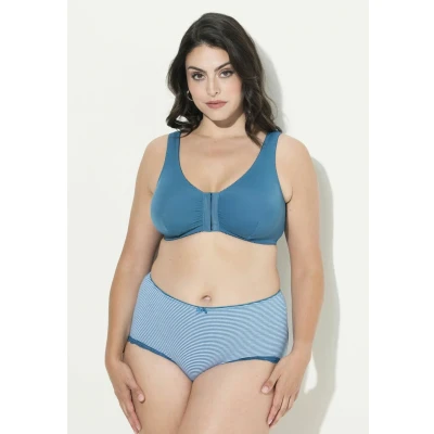 Afbeelding van Ulla Popken grote maten plus size bustier, voorsluiting, C/D cup, E/F saffier, 95D