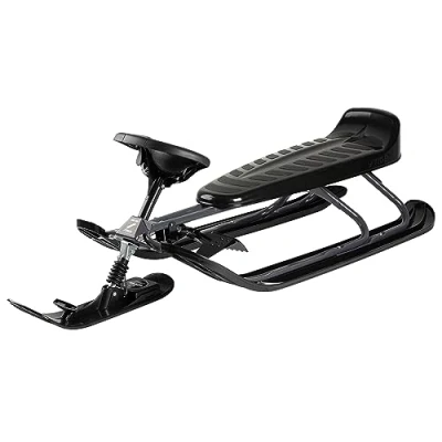 Afbeelding van STIGA Snowracer King Size GT Sneeuwslee met rem en stuur voor kinderen volwassenen grijs/zwart
