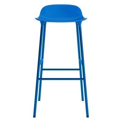 Afbeelding van Normann Copenhagen Form Barstool Barkruk 75 Cm Met Stalen Onderstel Felblauw