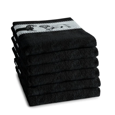 Afbeelding van Keukendoek DDDDD Saar Black (set van 6)