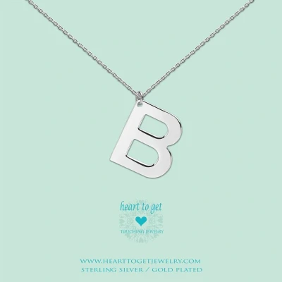 Afbeelding van Heart to Get Grote Letter B Ketting Zilver