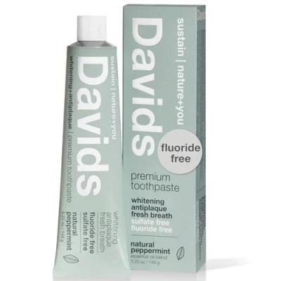 Afbeelding van Davids natuurlijke tandpasta, whitening, anti plaque, fluoridevrij, SLS vrij, pepermuntolie, 15 ml, tube roller inclusief tandpasta