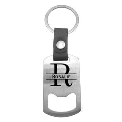Afbeelding van Luxe Sleutelhanger RVS Leer Rosalie