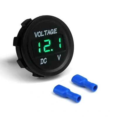 Afbeelding van Switian Universele digitale weergave voltmeter waterdichte spanningsmeter LED voor DC 12V 24V auto motorfiets vrachtwagen (groen)