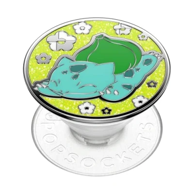 Afbeelding van PopSockets: PopGrip SupPopSockets: Uittrekbare Greep en Standaard voor Smartphones Tablets met een Verwisselbare PopTop Pokémon Bulbasaur Nap Enamel