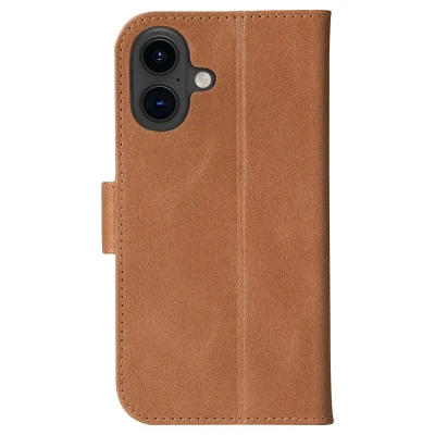 Afbeelding van Apple iPhone 16 Hoesje Echt leder dbramante1928 Bookcase Bruin Telefoonhoesje