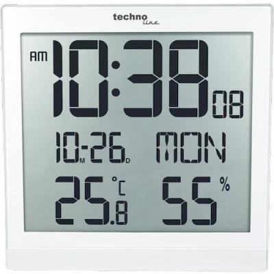 Afbeelding van WS 8015 wit radio wandklok