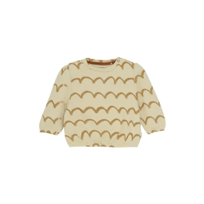 Afbeelding van Noppies Meisjes Sweater Thiells Abstract Pattern Off White 50 95% Organisch katoen / 5% Elastomeer