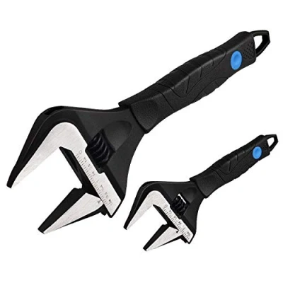 Afbeelding van MAXPOWER Verstelbare Moersleutel, Set van 2 Stompe Loodgietersleutels Met Diepe Kaken, Sleutelset, 150mm/6&quot; en 250mm/10&quot; in een Koffer