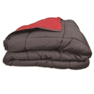 Afbeelding van POYET MOTTE Dekbed, tweekleurig, polyester, grijs/rood, 140 x 200 cm, CALGARY