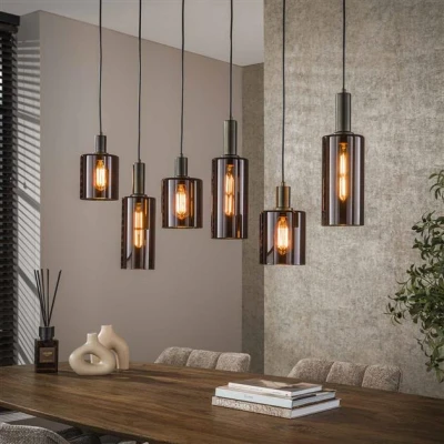 Afbeelding van Hoyz Collection Hanglamp Sepiora 6 lichts Sienna Brown