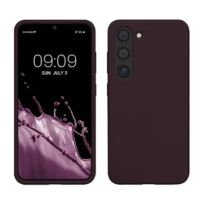Afbeelding van kwmobile telefoonhoesje geschikt voor Samsung Galaxy S23 Hoesje met siliconen coating Smartphone case in braam